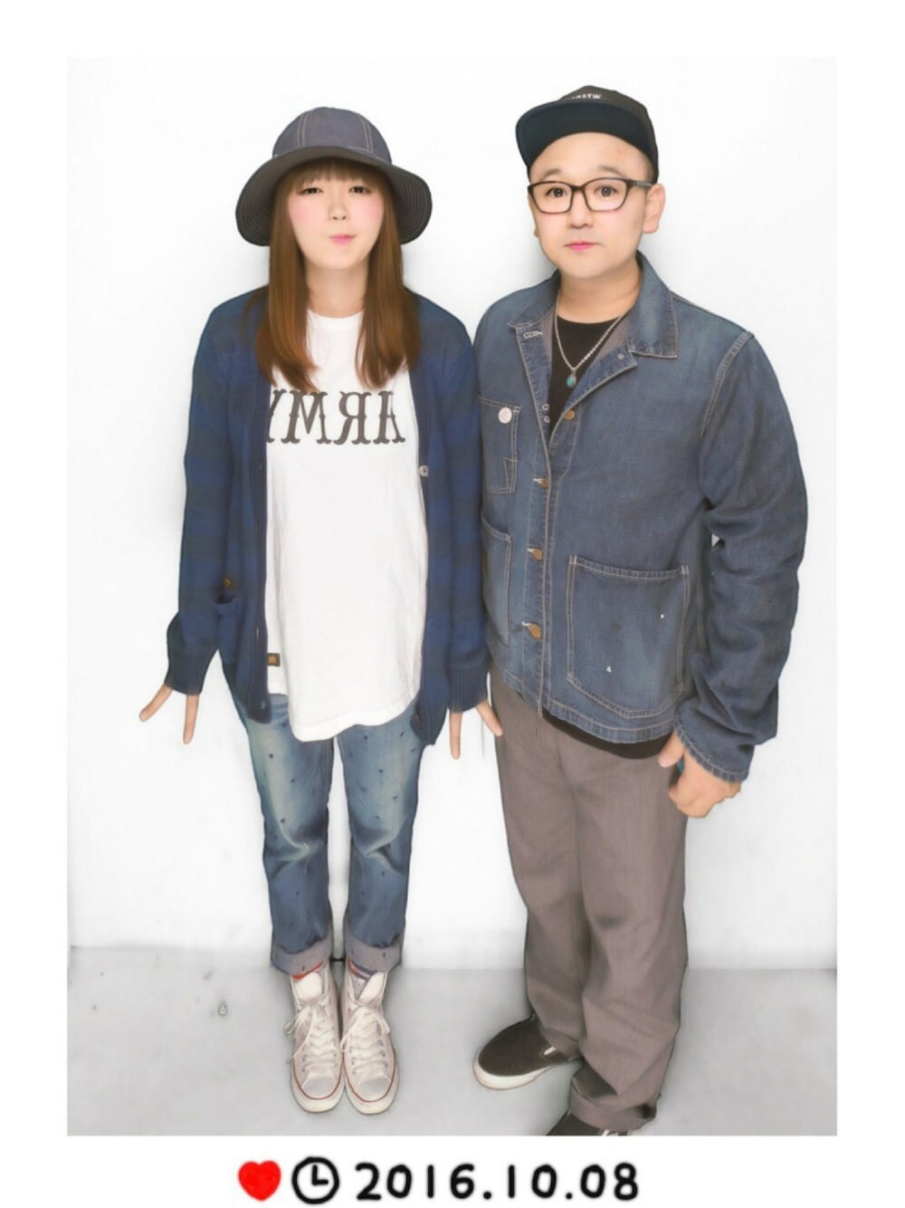 「夫婦コーデ、NEIGHBORHOOD、wtaps、HOODS仙台、カーディガン、デニムらぶ♡」｜「NEIGHBORHOODのアイテム（カーディガン/ボレロ、ブルー系）」を使った、rieさん（レディース・163cm）の秋コーディネートの1枚目の写真