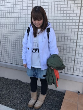 「アッシュグレー」｜「アイテム（ジャケット/アウター）」を使った、rieさん（レディース・163cm）の冬コーディネート