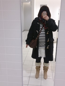 「ラメタイツ」｜まどちゃんさん（レディース・175cm）の冬コーディネート