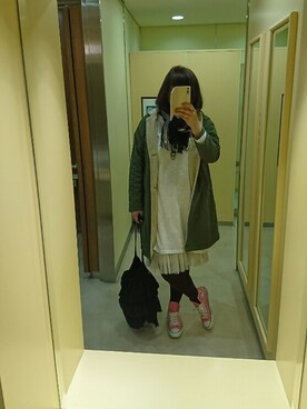 「CUBE SUGAR（キューブシュガー）のアイテム（その他アウター）」を使った、まどちゃんさん（レディース・175cm）の冬コーディネート