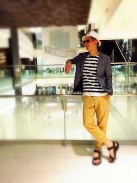 「JUNRED（ジュンレッド）のアイテム（テーラードジャケット）」を使った、masachikaさん（メンズ・180cm）の春コーディネート