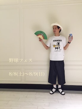 「LE JUN（ルジュン）のアイテム（帽子）」を使った、masachikaさん（メンズ・180cm）の夏コーディネート