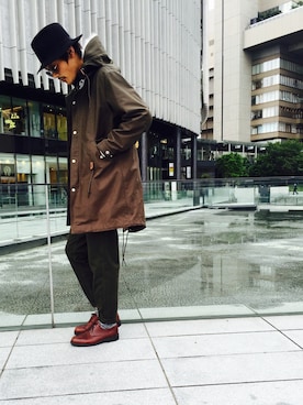 「JUNRED（ジュンレッド）のアイテム（モッズコート）」を使った、masachikaさん（メンズ・180cm）の秋コーディネート
