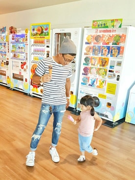 「SEVENDAYS=SUNDAY（セブンデイズサンデイ）のアイテム（ニットキャップ/ビーニー）」を使った、RAYriさん（メンズ・160cm）の夏コーディネート