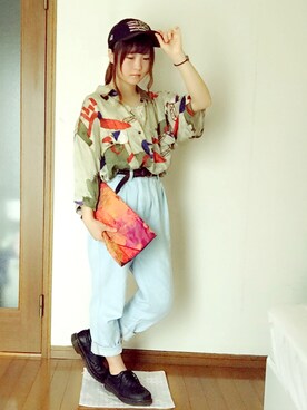 「アイテム（キャミソール、ベージュ系）」を使った、なっちゃんさん（レディース・155cm）の夏コーディネート