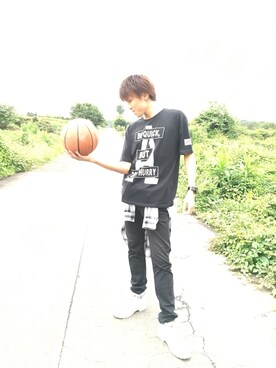 「BACK NUMBER（バックナンバー）のアイテム（チノパンツ）」を使った、Yuki.Sさん（メンズ・173cm）の夏コーディネート