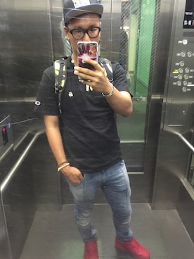 「PIERRE BALMAIN（ピエールバルマン）のアイテム（パンツ）」を使った、shupinさん（メンズ・179cm）の夏コーディネート