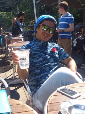 「ジャパンブルー」｜「アイテム（ニットキャップ/ビーニー）」を使った、KeITALYさん（メンズ・167cm）の夏コーディネート