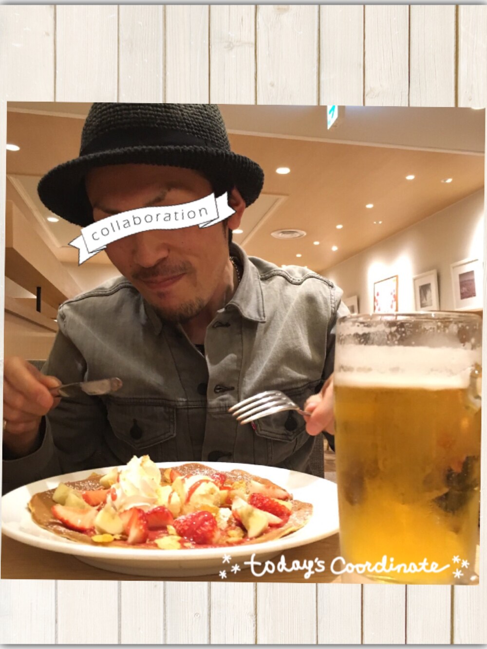 「ハット、デニム、Gジャン、グレー」｜「Levi'sのアイテム（デニムジャケット、グレー系）」を使った、xxxxさん（メンズ・171cm）の冬コーディネートの1枚目の写真