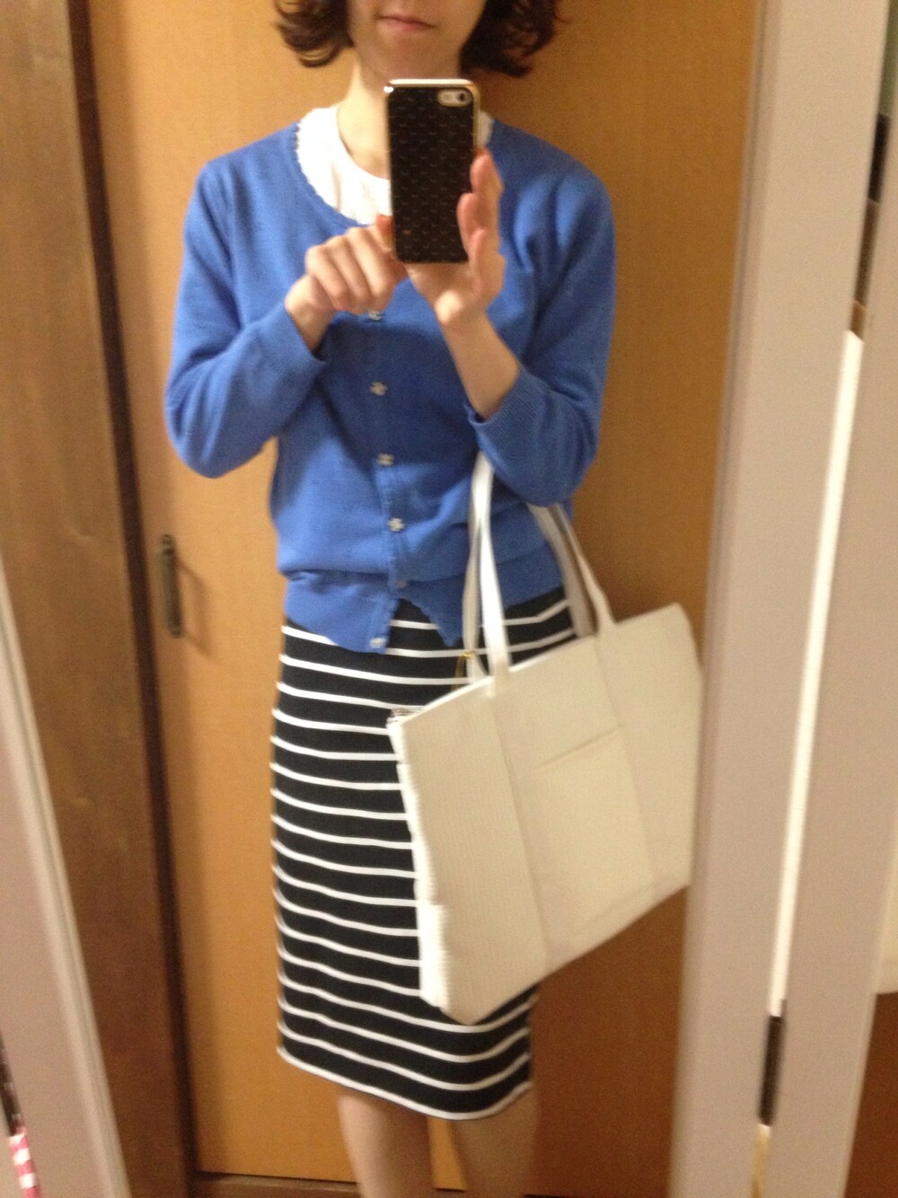 「UNIQLO ペンシルスカート（スカート、その他）」を使った、ーlaさん（レディース・153cm）の春コーディネートの1枚目の写真