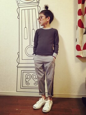 「クロップドパンツ」｜kanaさん（キッズ・132cm）の冬コーディネート