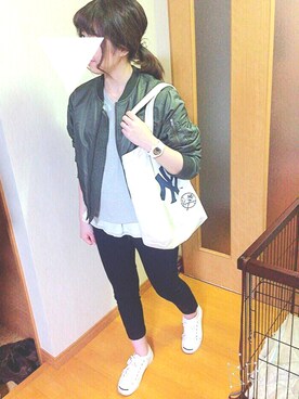 「CONVERSE（コンバース）のCONVERSE コンバース ジャック パーセル / JACK PURCEL（スニーカー）」を使った、Chanaさん（レディース・155cm）の春コーディネート