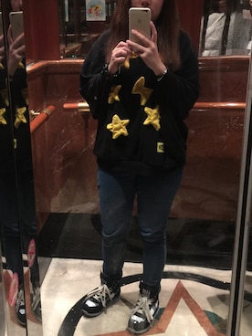 「ROCKCOCO（ロックココ）のアイテム」を使った、Jennifer Wuさん（レディース・165cm）の冬コーディネート