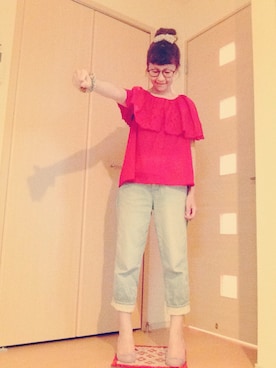 「YOiM furfur（ヨインファーファー）のアイテム」を使った、ぱげ☆＊*さん（レディース・162cm）の夏コーディネート