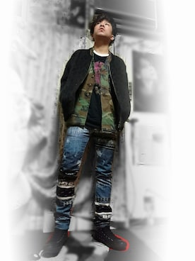 「SHAREEF（シャリーフ）のアイテム（ブルゾン）」を使った、Kyoheiさん（メンズ・170cm）の春コーディネート