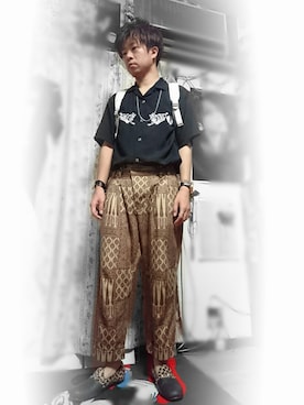 「SHAREEF（シャリーフ）のアイテム（その他シューズ）」を使った、Kyoheiさん（メンズ・170cm）の夏コーディネート