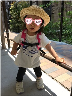 「BeBe（ベベ）のアイテム（バッグ）」を使った、niiii...さん（キッズ・80cm）の春コーディネート