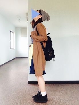 「OSMOSIS（オズモーシス）のアイテム（その他アウター）」を使った、さくみんさん（レディース・155cm）の春コーディネート