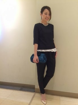 「パーティースタイル」｜「アイテム（サロペット/オーバーオール）」を使った、とだ☆さん（レディース・151cm）の冬コーディネート