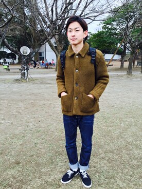 「バレンタインデートスタイル」｜「アイテム（ダウンジャケット/コート）」を使った、cha-daiさん（メンズ・176cm）の冬コーディネート