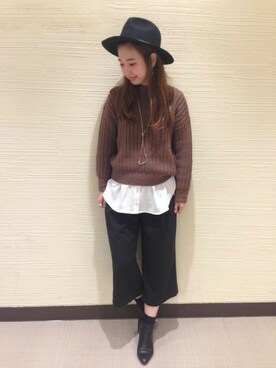 「JEANASIS（ジーナシス）のアイテム（ブーティ）」を使った、yukie_JEANASISさん（レディース・160cm）の秋コーディネート