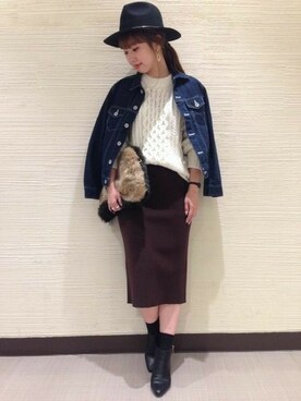 「JEANASIS（ジーナシス）のアイテム（ブーティ）」を使った、yukie_JEANASISさん（レディース・160cm）の秋コーディネート