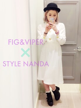 「FIG&VIPER（フィグアンドバイパー）のアイテム（ワンピース/ドレス）」を使った、アンジェさん（レディース・163cm）の春コーディネート