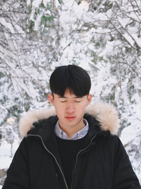 「H&M（エイチ・アンド・エム）のアイテム（モッズコート）」を使った、Leomustangさん（メンズ・180cm）の冬コーディネート