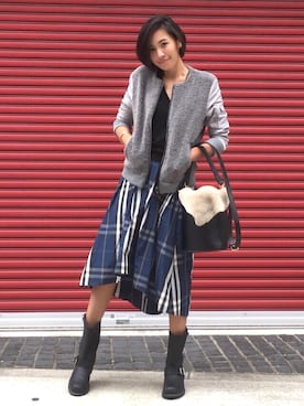 「J'studio（ジェイストゥディオ）のアイテム」を使った、光杉 真理子さん（レディース・168cm）の秋コーディネート