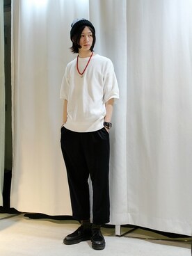 「VICTIM（ヴィクティム）のアイテム（パンツ）」を使った、VICTIM_TAKIGUCHIさん（メンズ・184cm）の春コーディネート