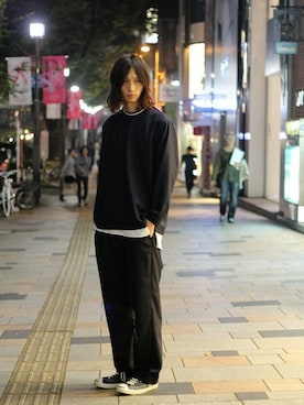 「VICTIM（ヴィクティム）のアイテム（パンツ）」を使った、VICTIM_TAKIGUCHIさん（メンズ・184cm）の秋コーディネート