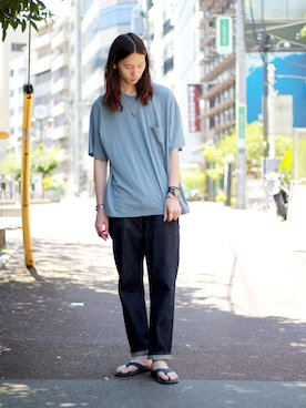 「VICTIM（ヴィクティム）のアイテム（サンダル）」を使った、VICTIM_TAKIGUCHIさん（メンズ・184cm）の夏コーディネート