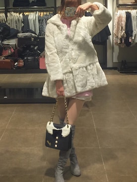 「snidel」｜「アイテム（ダウンジャケット/コート）」を使った、LOooove   ffさん（レディース・173cm）の冬コーディネート