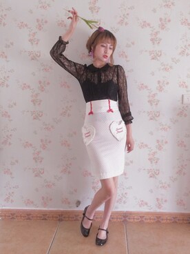 「BUBBLES（バブルス）のアイテム（イヤリング）」を使った、LOooove   ffさん（レディース・173cm）の夏コーディネート