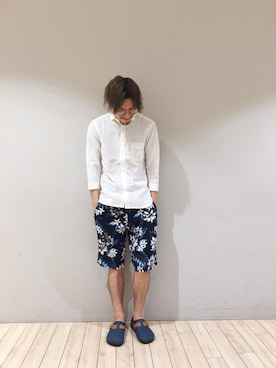 「JUNRED（ジュンレッド）のアイテム（サンダル）」を使った、kokiさん（メンズ・170cm）の春コーディネート