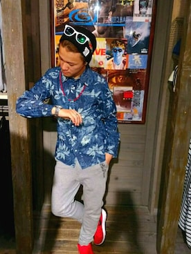「MCD（エムシーディー）のアイテム（パンツ）」を使った、Kazukiさん（メンズ・162cm）の夏コーディネート