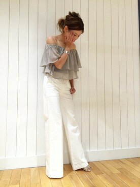 「PLUIE（プリュイ）のアイテム」を使った、HIROさん（レディース・164cm）の夏コーディネート