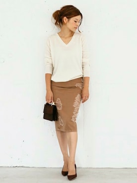 「M2MAlletier（エムツーマレティエ）のアイテム」を使った、HIROさん（レディース・164cm）の秋コーディネート