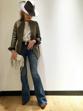 「Super Duper（スーパーデューパー）のアイテム」を使った、HIROさん（レディース・164cm）の秋コーディネート