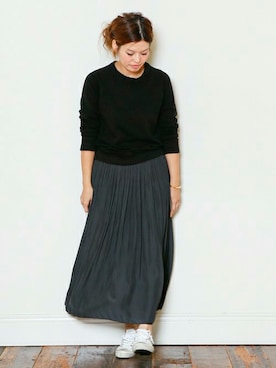 「Deuxieme Classe（ドゥーズィエムクラス）のアイテム（スウェット）」を使った、HIROさん（レディース・164cm）の冬コーディネート