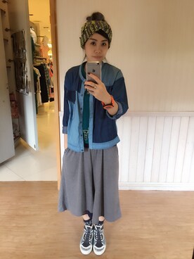 「Gozo（ゴソ）のアイテム（パンツ）」を使った、Miruco Tsai🇹🇼さん（レディース・162cm）の春コーディネート