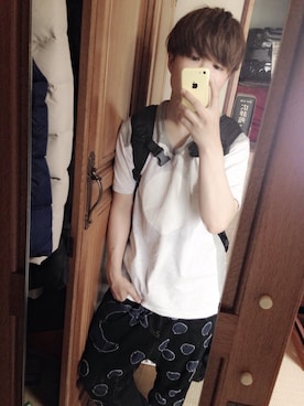 「keisuke kanda（ケイスケカンダ）のアイテム（Tシャツ/カットソー）」を使った、おちくんさん（レディース・147cm）の夏コーディネート