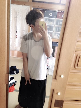 「keisuke kanda（ケイスケカンダ）のアイテム（Tシャツ/カットソー）」を使った、おちくんさん（レディース・147cm）の夏コーディネート
