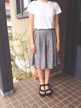 「H&M（エイチ・アンド・エム）のアイテム（バングル/リストバンド）」を使った、minahoさん（レディース・162cm）の夏コーディネート