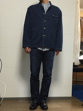 「blue」｜「アイテム（カバーオール）」を使った、vintage59さん（メンズ・170cm）の春コーディネート