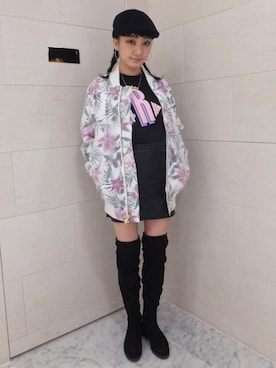 「huntingcap」｜yuimansummer さん（レディース・155cm）の冬コーディネート