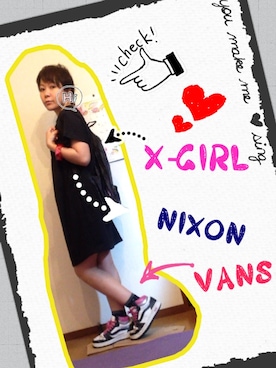 「黒×ピンク」｜「アイテム（腕時計）」を使った、kanadeさん（レディース・156cm）の夏コーディネート