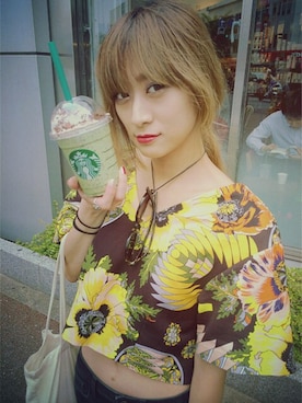 「MSGM（エムエスジーエム）のアイテム（その他トップス）」を使った、AKMiさん（レディース・156cm）の夏コーディネート