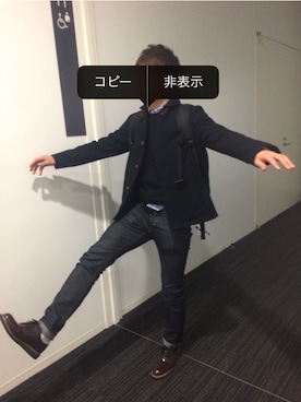 「バレンタインデートスタイル」｜「アイテム（その他アウター）」を使った、ゆーだいさん（メンズ・171cm）の冬コーディネート