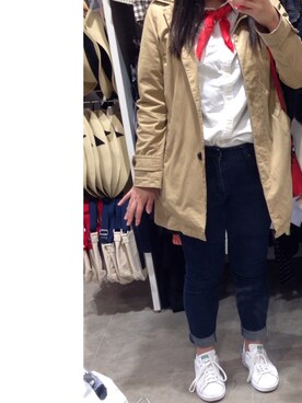 「BACK NUMBER（バックナンバー）のアイテム（トレンチコート）」を使った、UNAさん（レディース・156cm）の春コーディネート